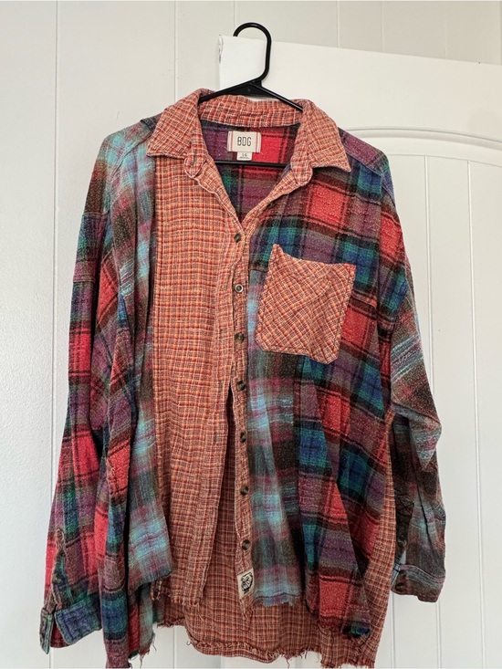 BDG Tops - BDG Patchwork Plaid Button-Down Shirt